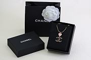 Chanel CC Pink Heart Pendant Necklace - 2