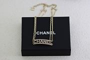 CHANEL Metal Crystal Logo Choker Necklace Gold  - 1