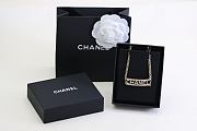 CHANEL Metal Crystal Logo Choker Necklace Gold  - 3