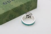 Gucci Sterling Silver & Enamel Interlocking G Ring - 2