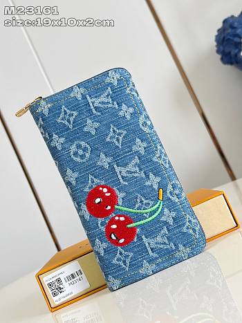 Louis Vuitton Denim Cherry Long Zippy Wallet