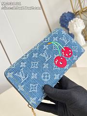 Louis Vuitton Denim Cherry Long Zippy Wallet - 5