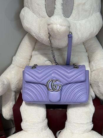 	 Gucci GG Marmont medium shoulder bag in purple leather - 26x 15x 7cm