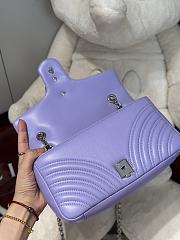 	 Gucci GG Marmont medium shoulder bag in purple leather - 26x 15x 7cm - 5