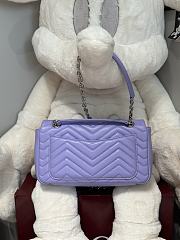 	 Gucci GG Marmont medium shoulder bag in purple leather - 26x 15x 7cm - 2