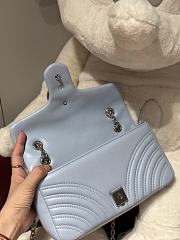 	 Gucci GG Marmont medium shoulder bag in bright blue leather - 26x 15x 7cm - 2