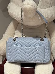 	 Gucci GG Marmont medium shoulder bag in bright blue leather - 26x 15x 7cm - 4