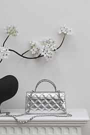 Chanel Flap Bag in silver With handle - 18*22*19cm - 4