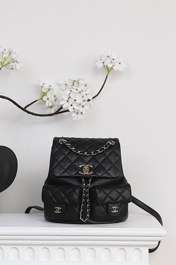 	 Chanel Duma Black Caviar Backpack 30cm