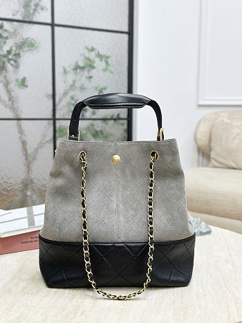 	 Chanel Small tote grey Suede calfskin, shiny lambskin - 33*29*11cm