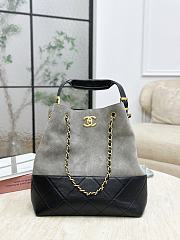 	 Chanel Small tote grey Suede calfskin, shiny lambskin - 33*29*11cm - 2