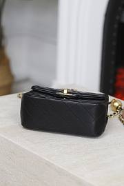 Chanel Square Classic Flap Bag In Black Lambskin - 17cm - 5