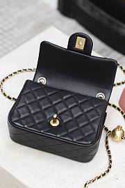 Chanel Square Classic Flap Bag In Black Lambskin - 17cm - 2