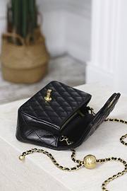	 Chanel Rectangular Classic Flap Bag In Black Lambskin - 6