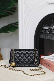 	 Chanel Rectangular Classic Flap Bag In Black Lambskin - 3