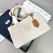 Prada Natural Jardinière linen blend bag 33/20/18cm - 6