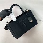 	 Prada Natural Jardinière linen blend black bag 33/20/18cm - 1
