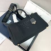 	 Prada Natural Jardinière linen blend black bag 33/20/18cm - 2