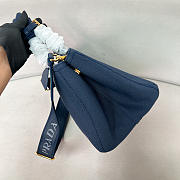 	 Prada Natural Jardinière linen blend blue bag 33/20/18cm - 6