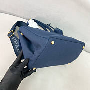 	 Prada Natural Jardinière linen blend blue bag 33/20/18cm - 5