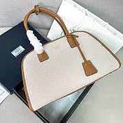 Prada Wicker And Linen Blend Tote Bag in Natural - 35*22.5*13cm - 6