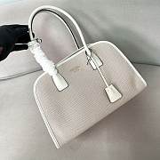 	 Prada Wicker And Linen Blend Tote Bag in Natural White - 35*22.5*13cm - 1