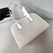 	 Prada Wicker And Linen Blend Tote Bag in Natural White - 35*22.5*13cm - 5