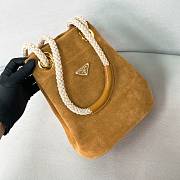	 Prada Brown Suede Mariner small bucket bag - 28/23.5/16.5cm - 4