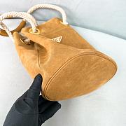 	 Prada Brown Suede Mariner small bucket bag - 28/23.5/16.5cm - 2