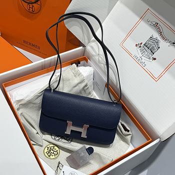 	 Hermes Constance Elan Shoulder Bag Blue - 24/12/4cm