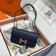 	 Hermes Constance Elan Shoulder Bag Blue - 24/12/4cm - 2