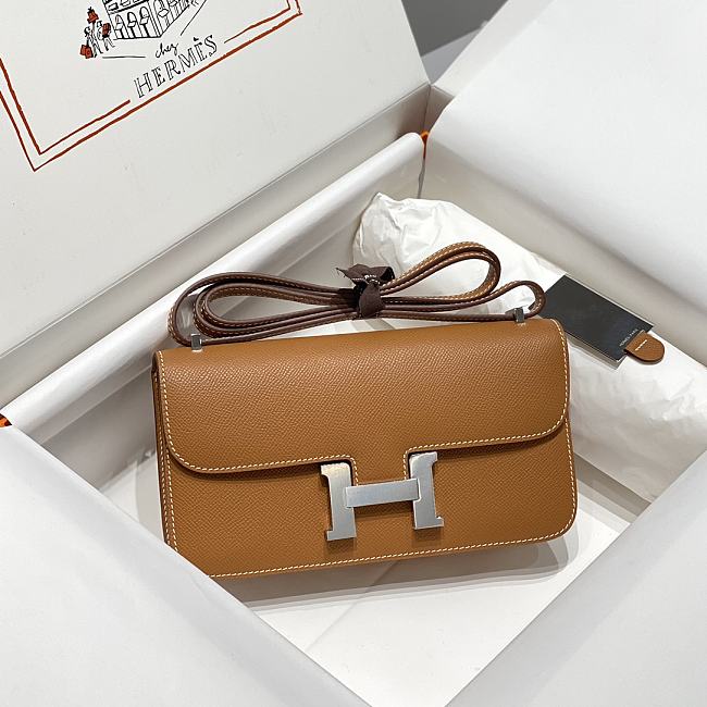 	 Hermes Constance Elan Shoulder Bag Brown - 26/16/6cm - 1