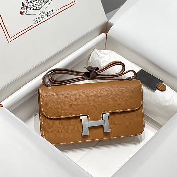 	 Hermes Constance Elan Shoulder Bag Brown - 26/16/6cm