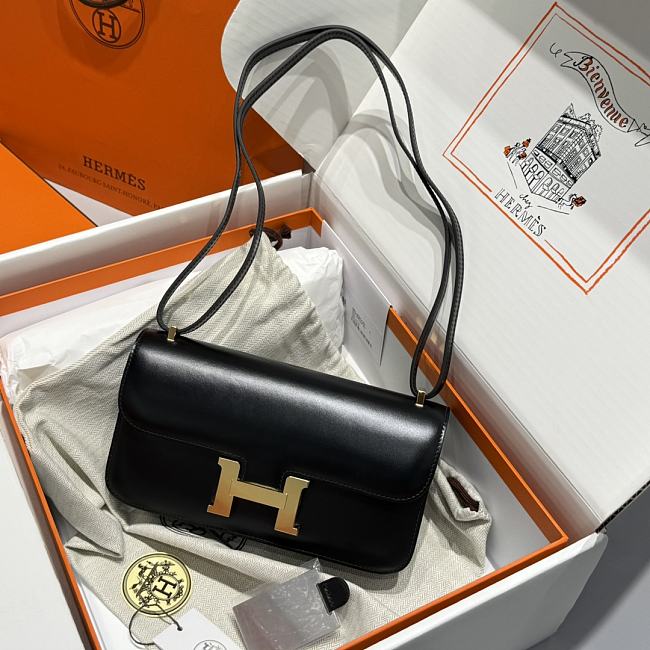 	 Hermes Constance Elan Shoulder Bag Smooth Leather Black - 26/16/6cm - 1