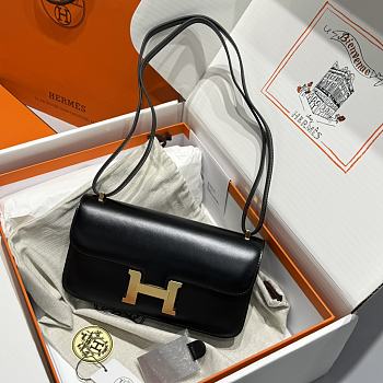 	 Hermes Constance Elan Shoulder Bag Smooth Leather Black - 26/16/6cm