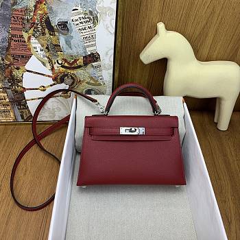 Hermes Kelly Mini Epsom 19cm Ruby Color