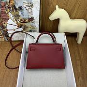 Hermes Kelly Mini Epsom 19cm Ruby Color - 2