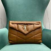 YSL LARGE LOULOU PUFFER IN BROWN - 33x14x24cm - 1