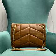 YSL LARGE LOULOU PUFFER IN BROWN - 33x14x24cm - 3