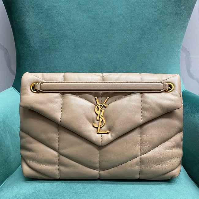 	 YSL LARGE LOULOU PUFFER IN BEIGE - 33x14x24cm - 1