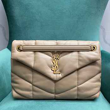 	 YSL LARGE LOULOU PUFFER IN BEIGE - 33x14x24cm