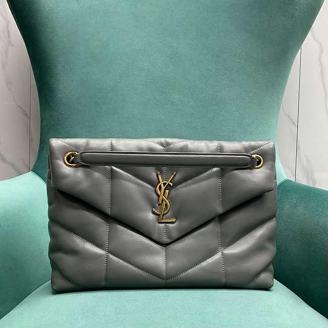 	 YSL LARGE LOULOU PUFFER IN GREY - 33x14x24cm - 1