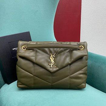 	 YSL LARGE LOULOU PUFFER IN GREEN - 33x14x24cm