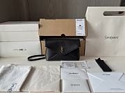 YSL Black Cassandre mini textured-leather shoulder bag - 19x12x4cm - 2