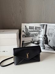 YSL Black Cassandre mini textured-leather shoulder bag - 19x12x4cm - 3