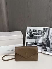 	 YSL Beige Cassandre mini textured-leather shoulder bag - 19x12x4cm - 1