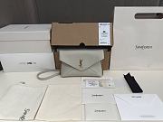 	 YSL White Cassandre mini textured-leather shoulder bag - 19x12x4cm - 6