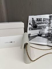 	 YSL White Cassandre mini textured-leather shoulder bag - 19x12x4cm - 5