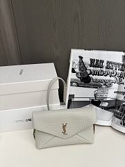 	 YSL White Cassandre mini textured-leather shoulder bag - 19x12x4cm - 4