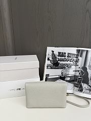	 YSL White Cassandre mini textured-leather shoulder bag - 19x12x4cm - 3